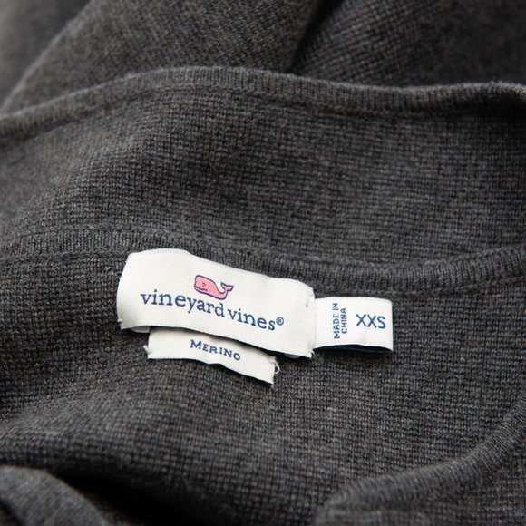 Vineyard Vines Merino Wool Sweater Dress Lace-Up Mini Long Sleeve Grey Size XXS - Picture 3 of 5